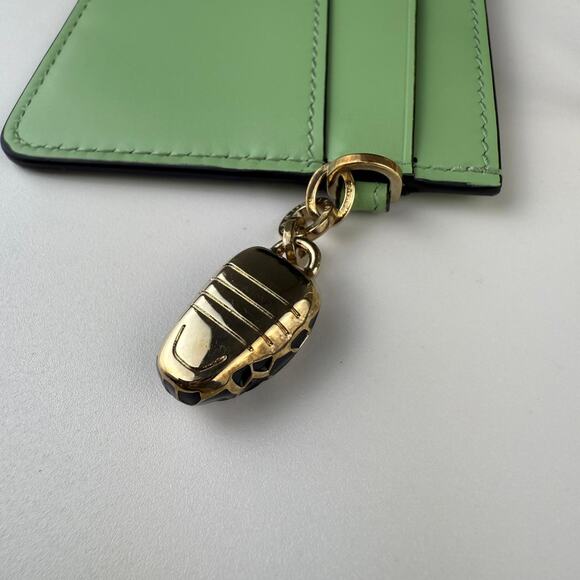 B136💎✨Authentic Bvlgari Serpenti Green Leather Card Holder - Picture 3 of 5